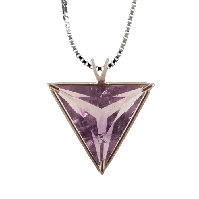 Amethyst Angelic Star Chain Pendant Sacred Geometry Crystal Jewelry, Unisex, Sterling Silver, VOLTLIN