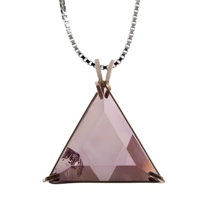 Amethyst Star of David Chain Pendant Sacred Geometry Crystal Jewelry, Unisex, Sterling Silver, VOLTLIN