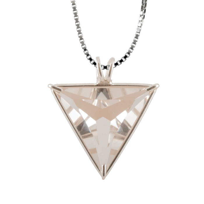 Quartz Angelic Star Chain Pendant Sacred Geometry Crystal Jewelry, Unisex, Sterling Silver, VOLTLIN