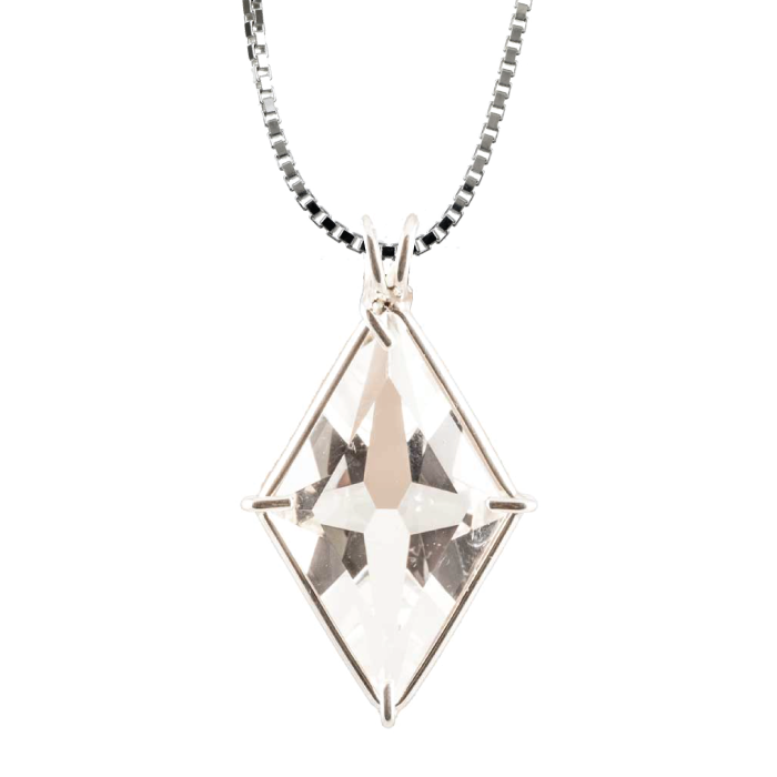Quartz Ascension Star Chain Pendant Sacred Geometry Crystal Jewelry, Unisex, Sterling Silver, VOLTLIN