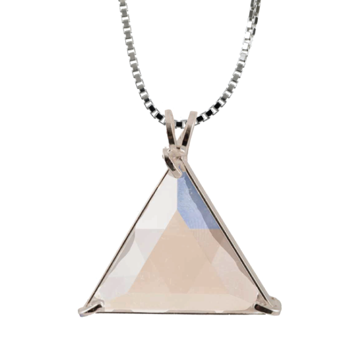 Quartz Star of David Chain Pendant Sacred Geometry Crystal Jewelry, Unisex, Sterling Silver, VOLTLIN