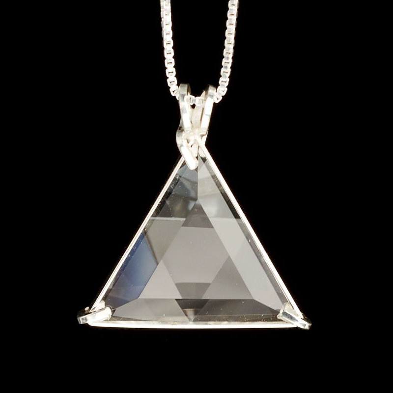 Quartz Star of David Chain Pendant Sacred Geometry Crystal Jewelry, Unisex, Sterling Silver, VOLTLIN