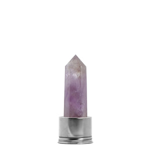 Amethyst Crystal Point Gem-Pods for Crystal Water Bottles, Create Gem-Infused Elixirs, 18.5 oz., Glass & Stainless Steel, VOLTLIN