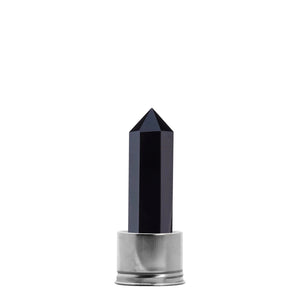 Black Obsidian Onyx Crystal Point Gem-Pods for Crystal Water Bottles, Create Gem-Infused Elixirs, 18.5 oz., Glass & Stainless Steel, VOLTLIN