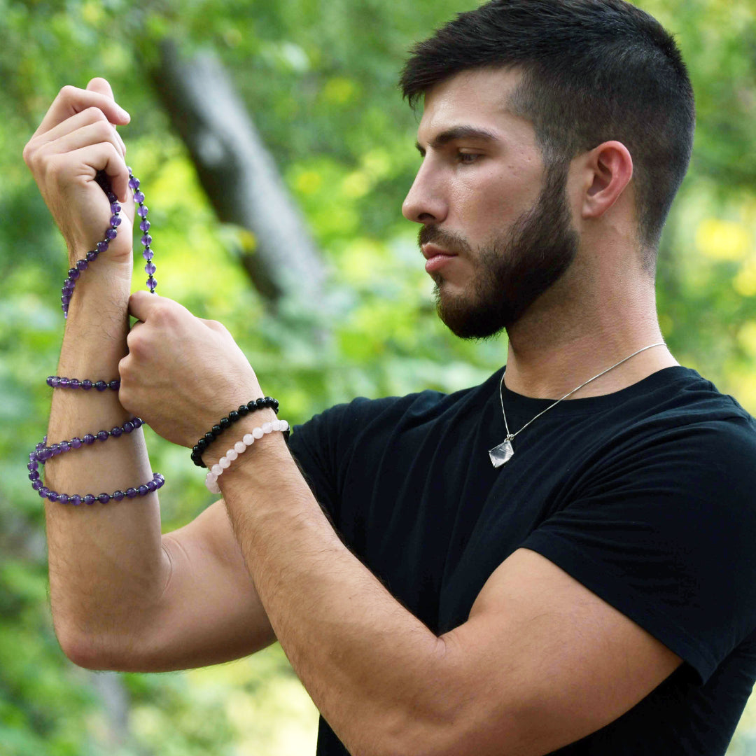 Quartz Magician Stone Chain Pendant Sacred Geometry Crystal Jewelry, Unisex, Sterling Silver, VOLTLIN