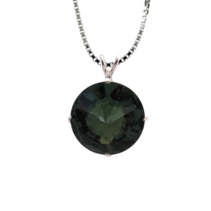Moldavite Radiant Heart Chain Pendant (VERY RARE)