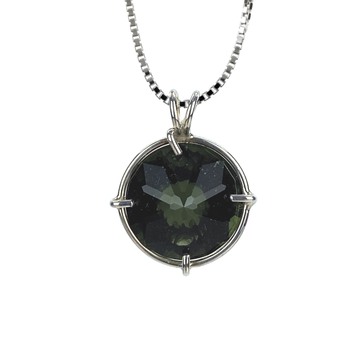 Moldavite Radiant Heart Chain Pendant (VERY RARE)