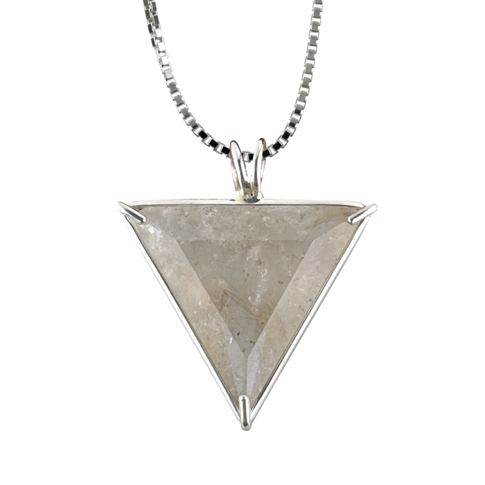 Rutilated Quartz Angelic Star Pendant Chain Necklace, Sacred Geometry Pendants, VOLTLIN