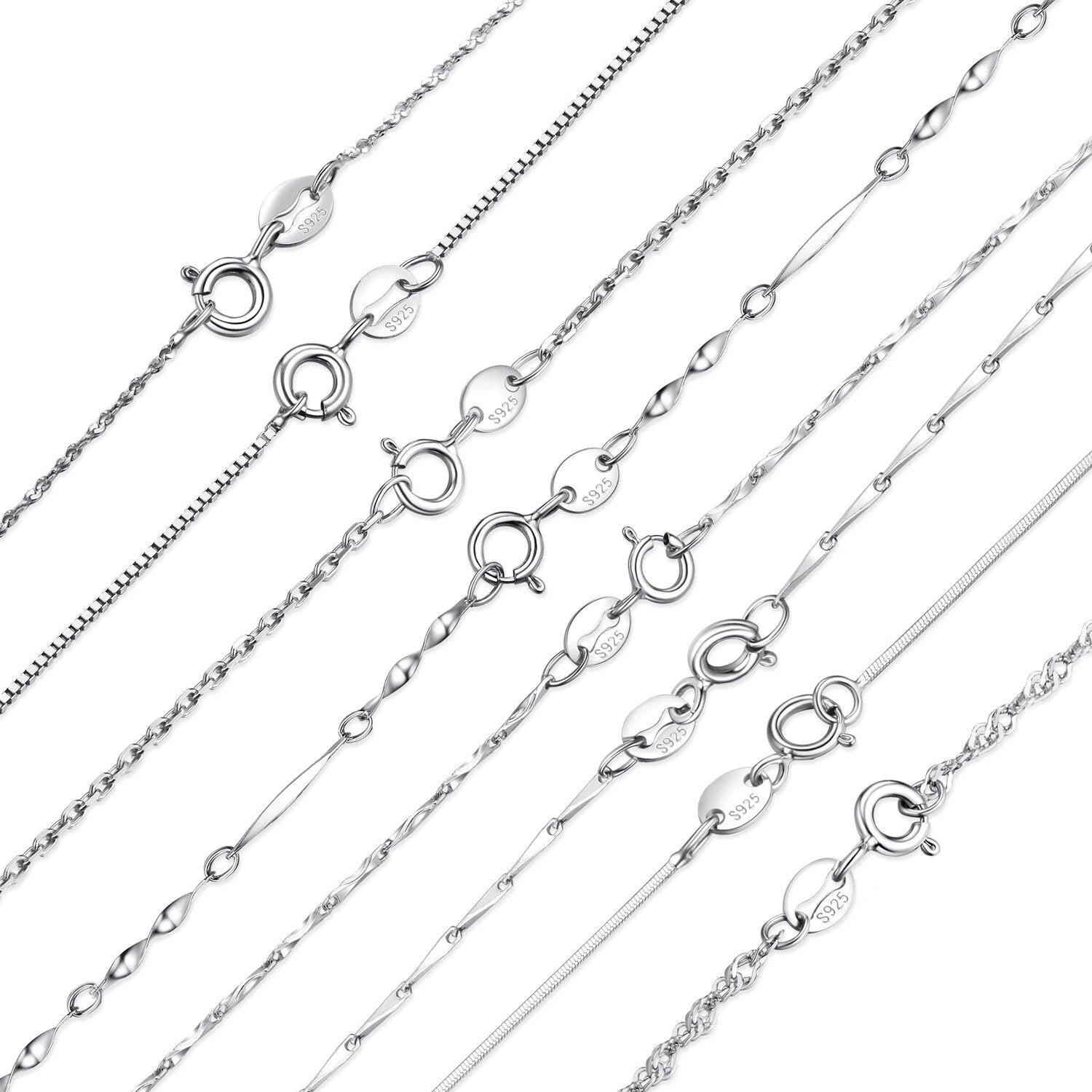 Sterling Silver Chains Sacred Geometry Crystal Jewelry, Unisex, Sterling Silver, VOLTLIN