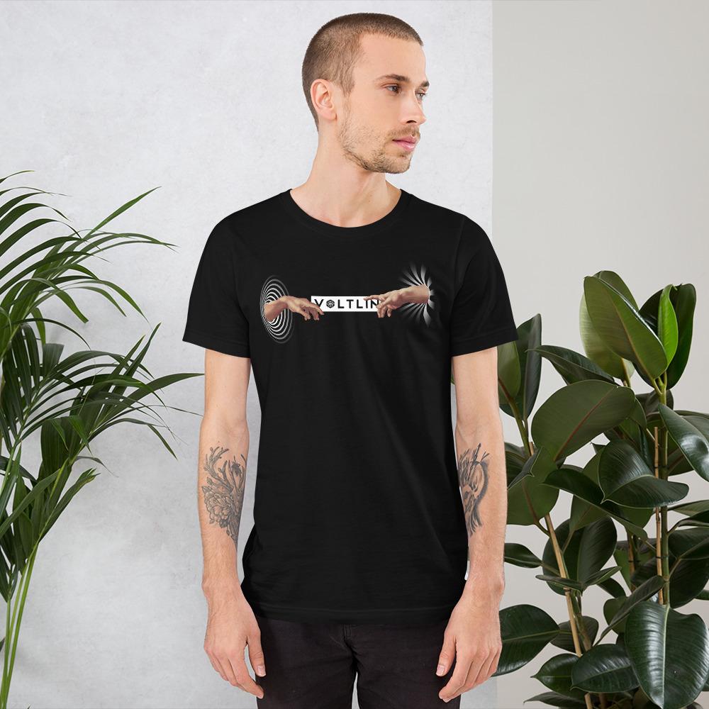 Voltlin Michelangelo Hand Of God Short-Sleeve Unisex T-Shirt, Spiritual Clothing & Apparel, VOLTLIN