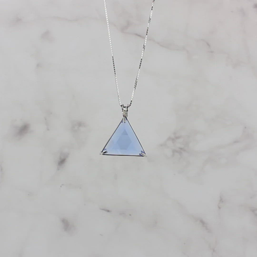 Siberian Blue Quartz Star of David Chain Pendant