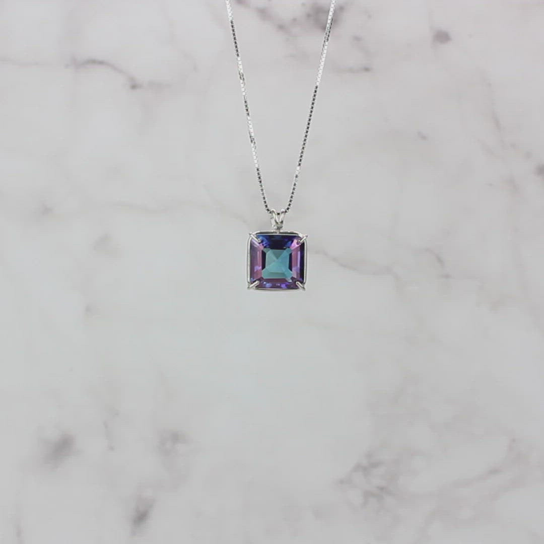 Tanzine Aura Quartz Earth Heart Chain Pendant