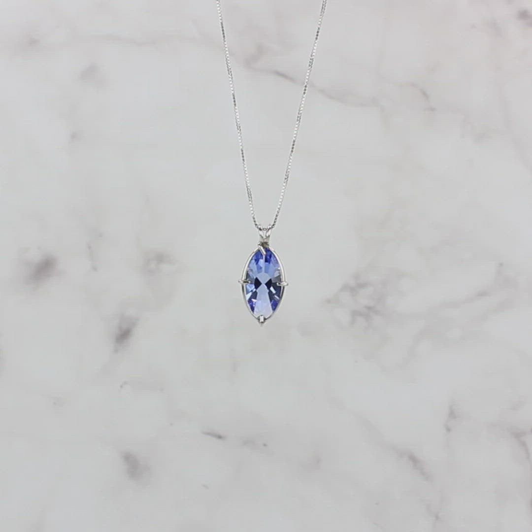 Siberian Blue Quartz Infinite Eye Chain Pendant