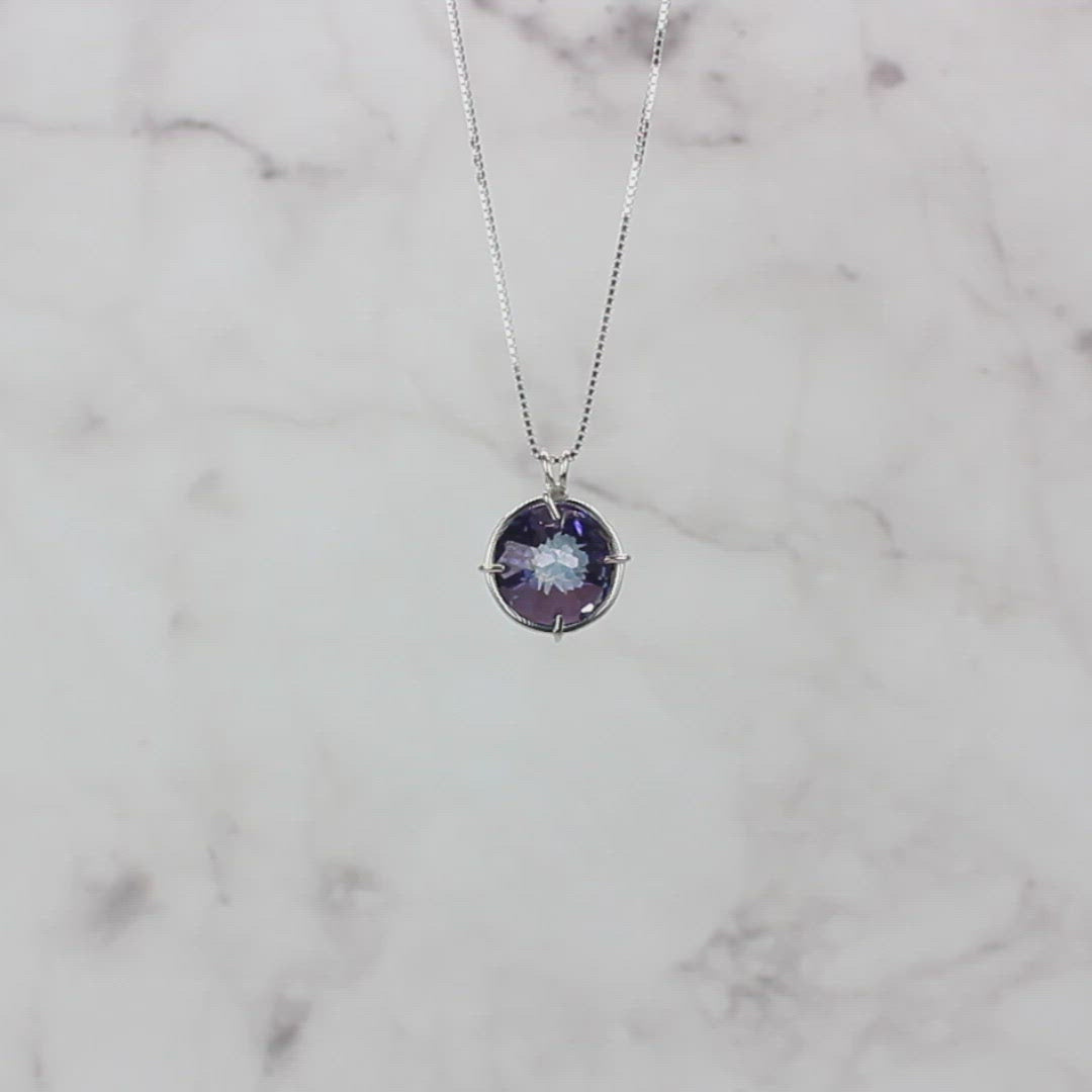 Tanzine Aura Quartz Radiant Heart Chain Pendant