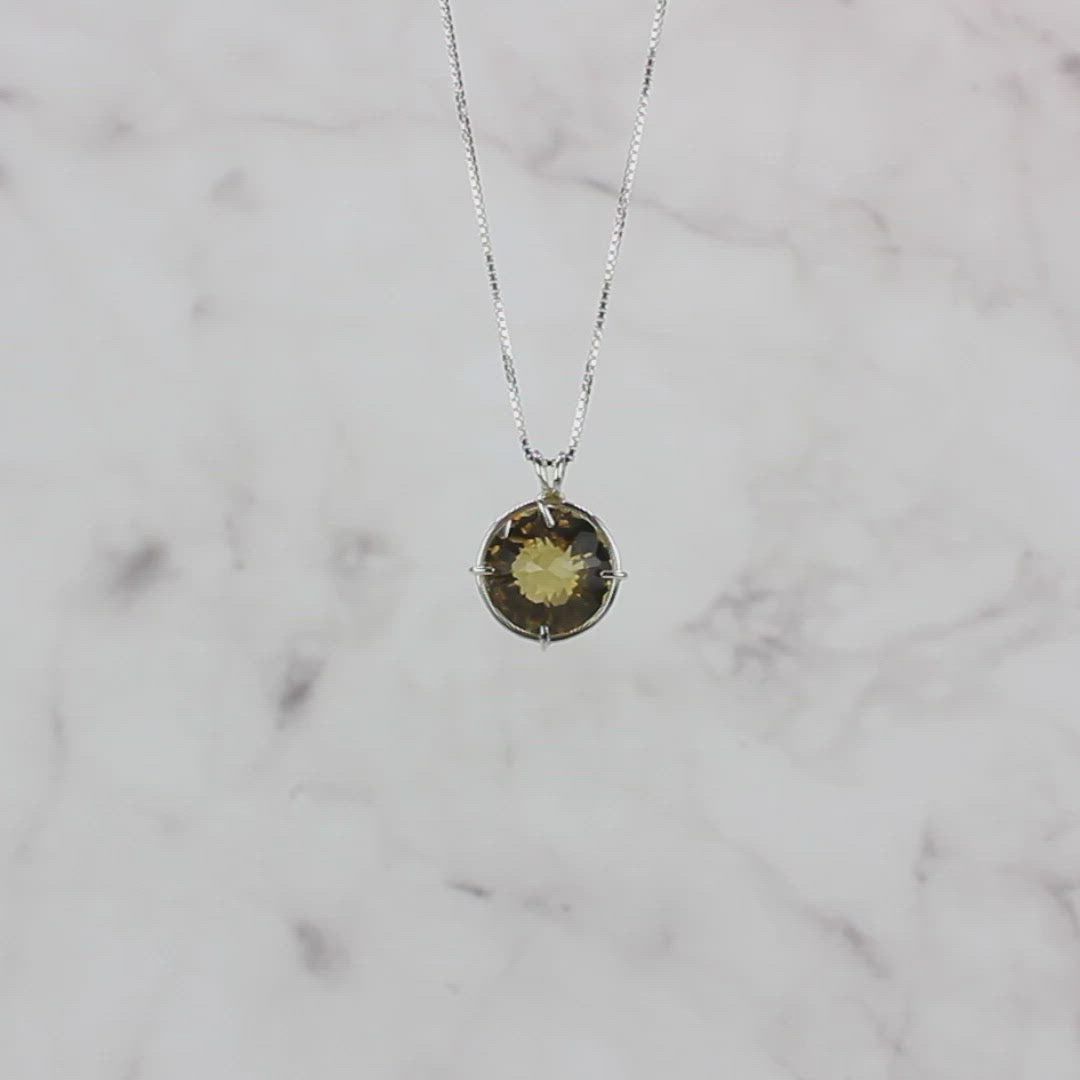 Citrine Radiant Heart Chain Pendant