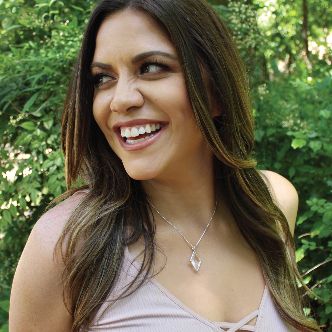 Quartz Ascension Star Chain Pendant Sacred Geometry Crystal Jewelry, Unisex, Sterling Silver, VOLTLIN