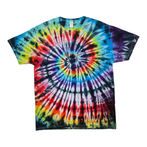 Black Rainbow Spiral Tie Dye Unisex T-Shirts