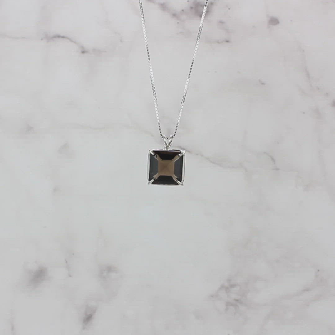 Smoky Quartz Earth Heart Chain Pendant