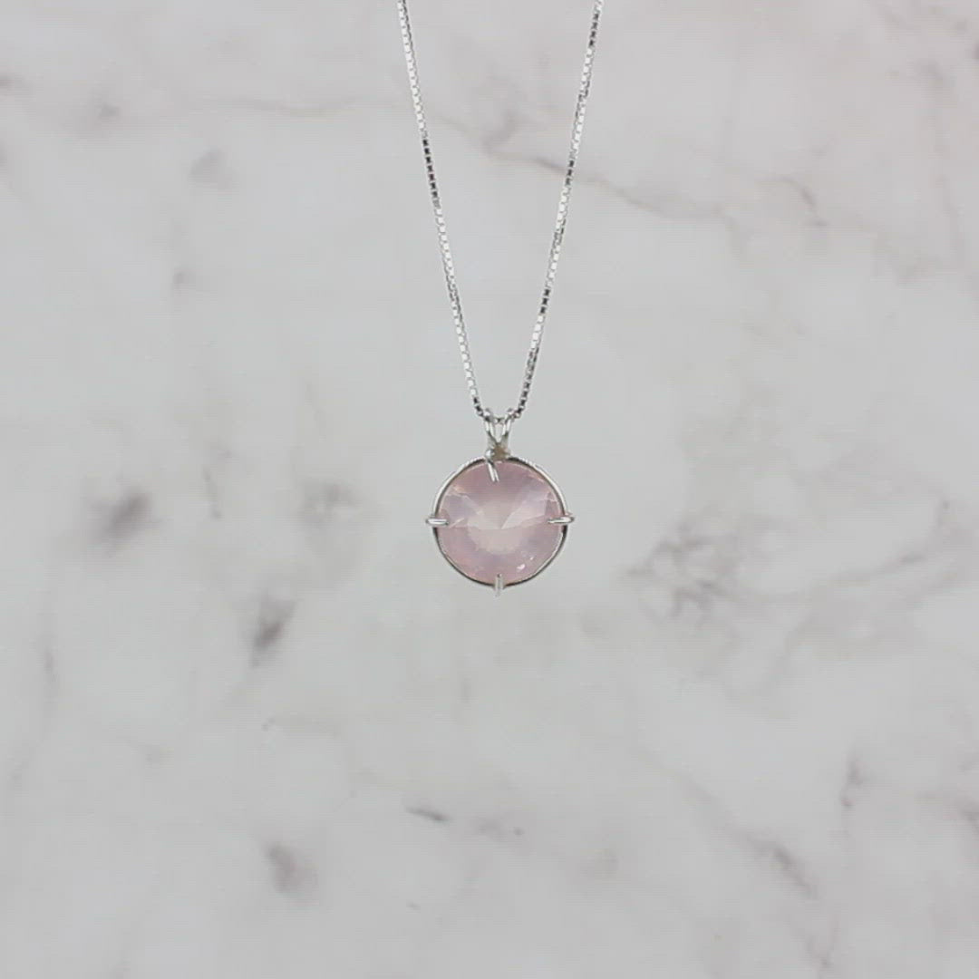 Rose Quartz Radiant Heart Chain Pendant