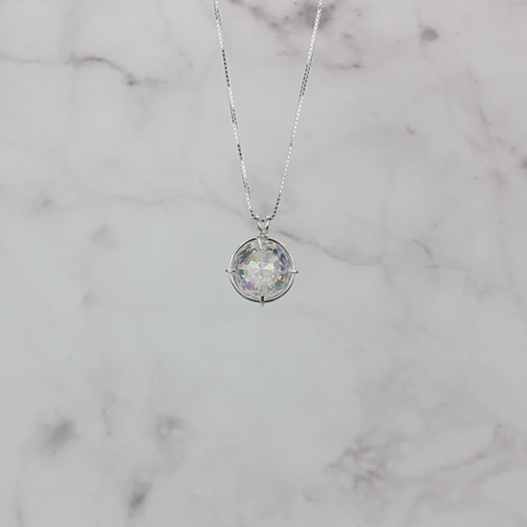 Angel Aura Quartz Radiant Heart Chain Pendant