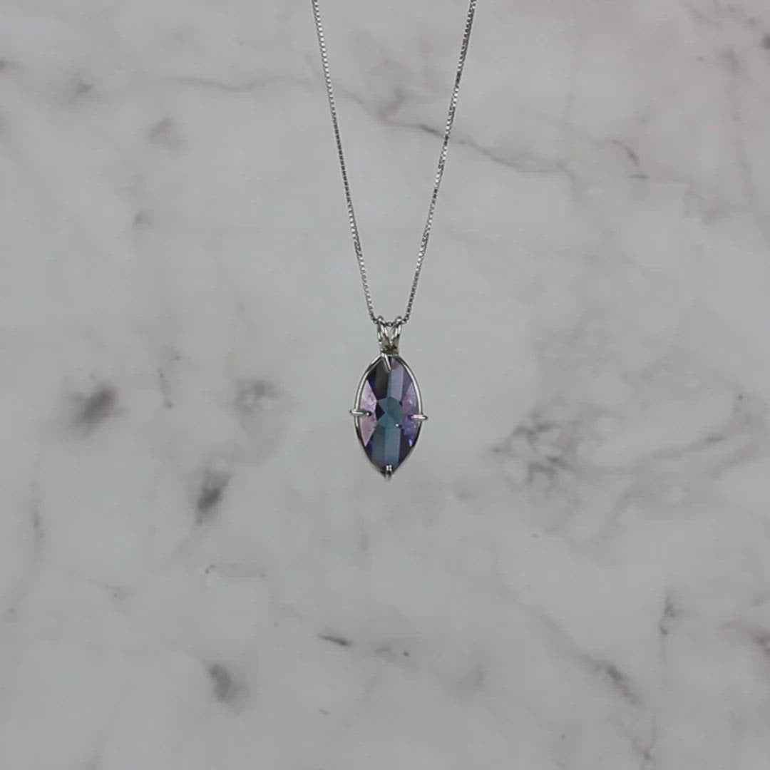 Tanzine Aura Quartz Infinite Eye Chain Pendant