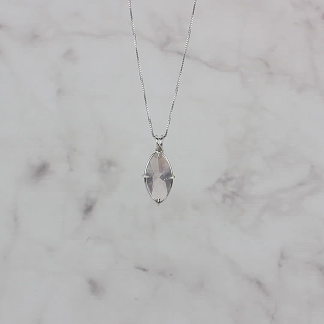 Rose Quartz Infinite Eye Chain Pendant