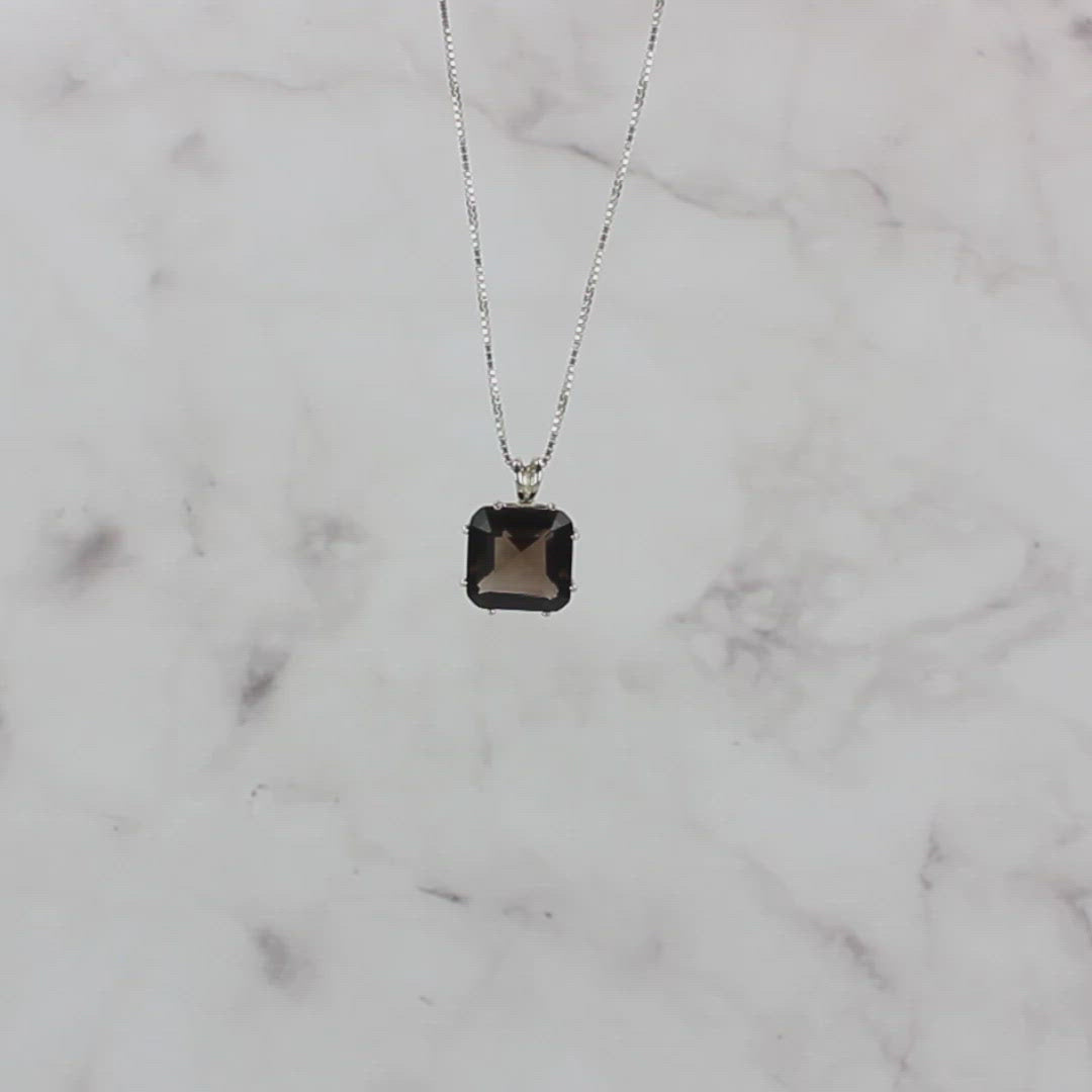 Smoky Quartz Earth Heart Chain Pendant