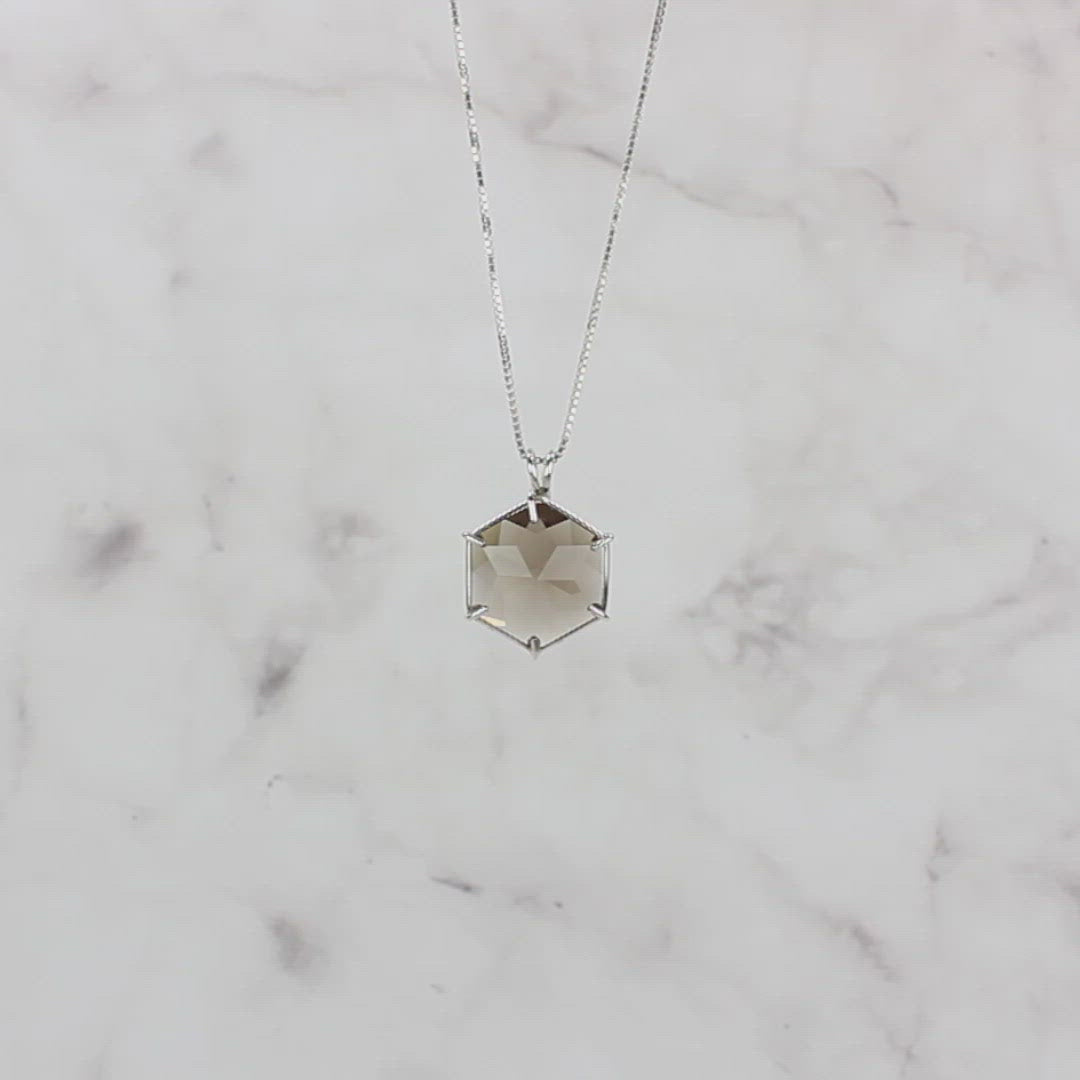 Smoky Quartz Flower of Life Chain Pendant