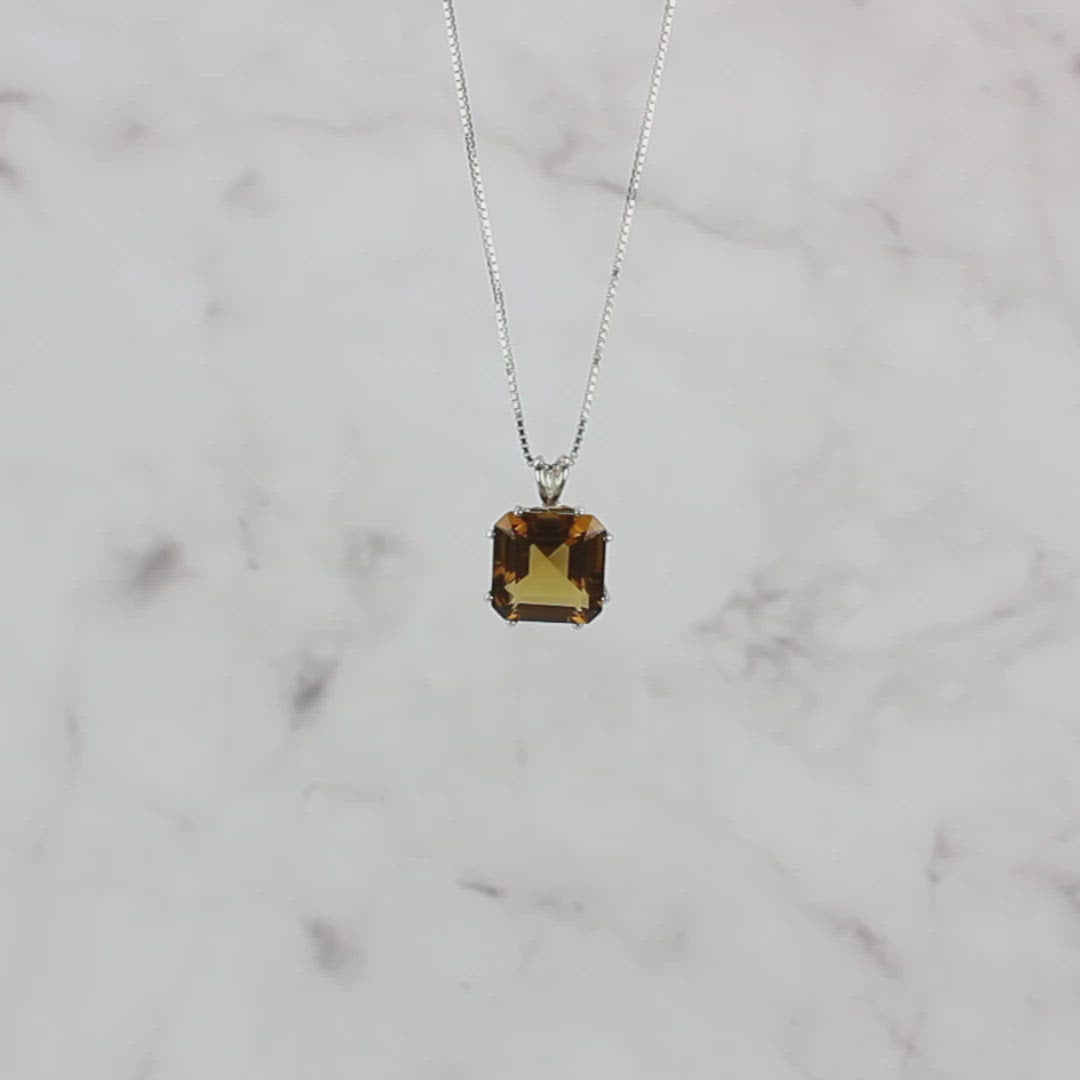 Citrine Earth Heart Chain Pendant