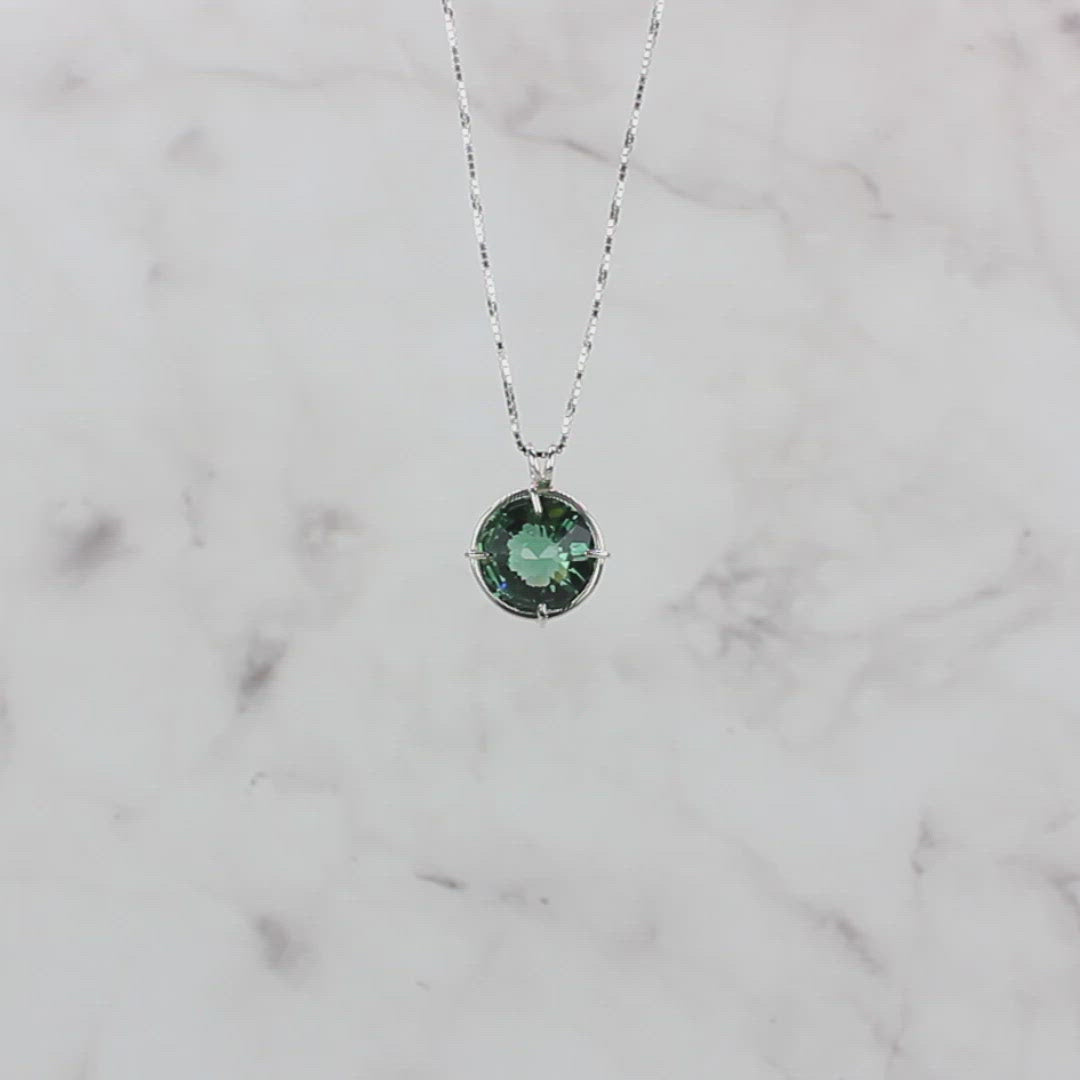 Siberian Green Quartz Radiant Heart Chain Pendant