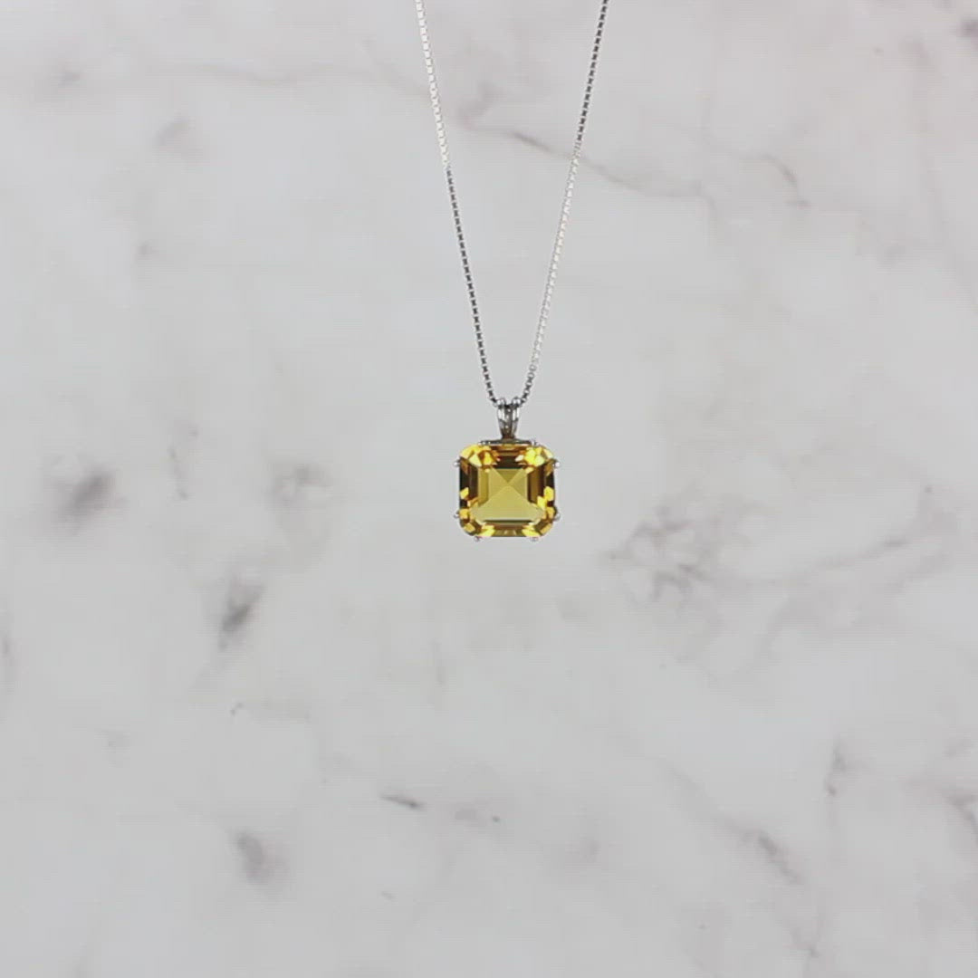 Siberian Gold Quartz Earth Heart Chain Pendant