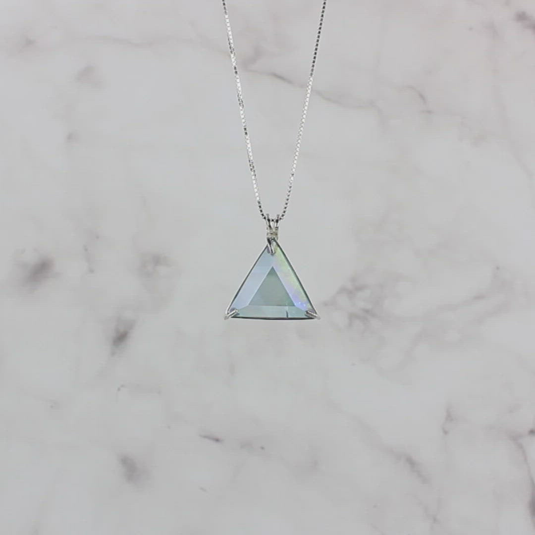Aqua Aura Quartz Star of David Chain Pendant