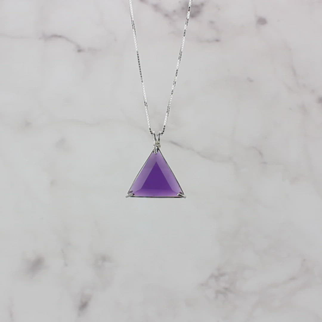 Siberian Purple Quartz Star of David Chain Pendant