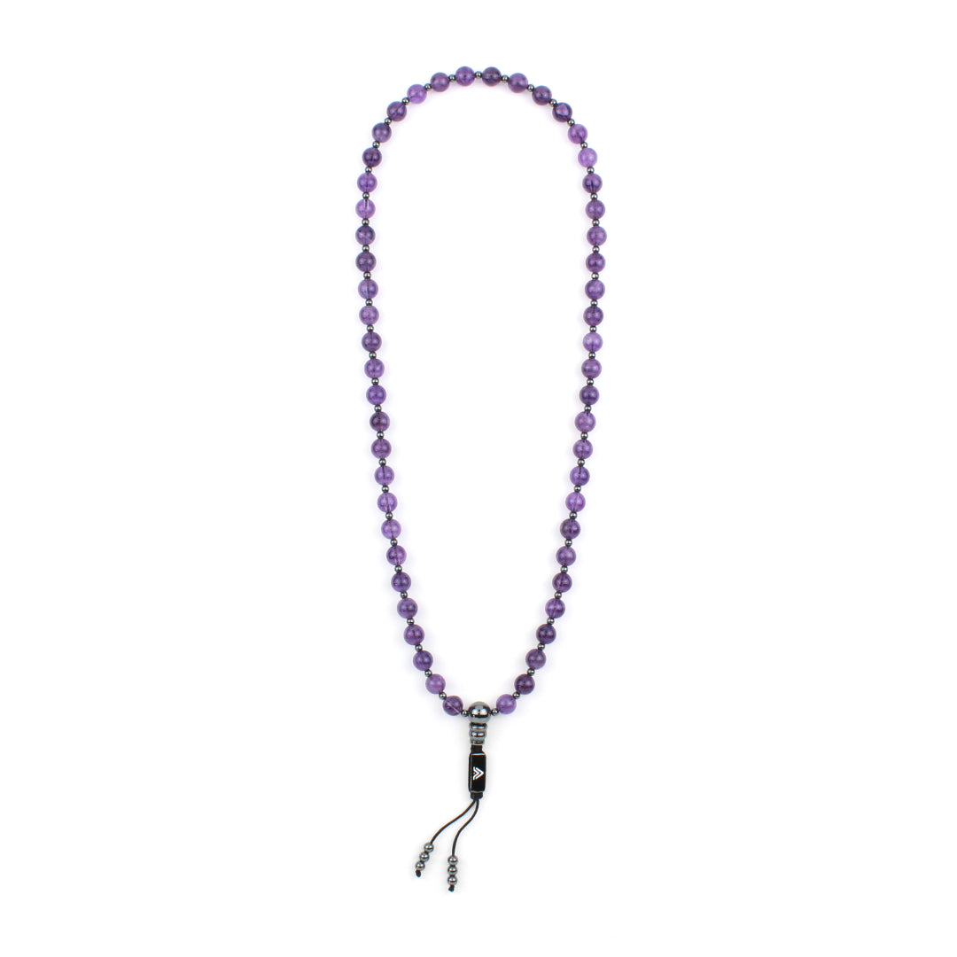 Amethyst 54 & 108 Beaded Mala Crystal & Gemstone Jewelry, Unisex, Black, VOLTLIN