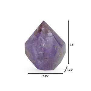 Freeform Faceted Amethyst Point with Rainbow Inclusions (181 g.) (C015)