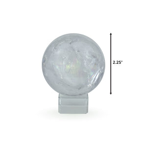 Clear Quartz Sphere with Rainbow Inclusions (2.25 in. / 326 g.) (C020)