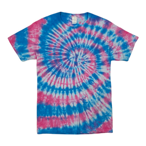 Pink & Blue Spiral Tie Dye Unisex T-Shirts
