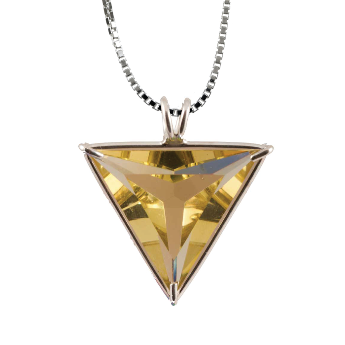 Citrine Angelic Star Chain Pendant Sacred Geometry Crystal Jewelry, Unisex, Sterling Silver, VOLTLIN