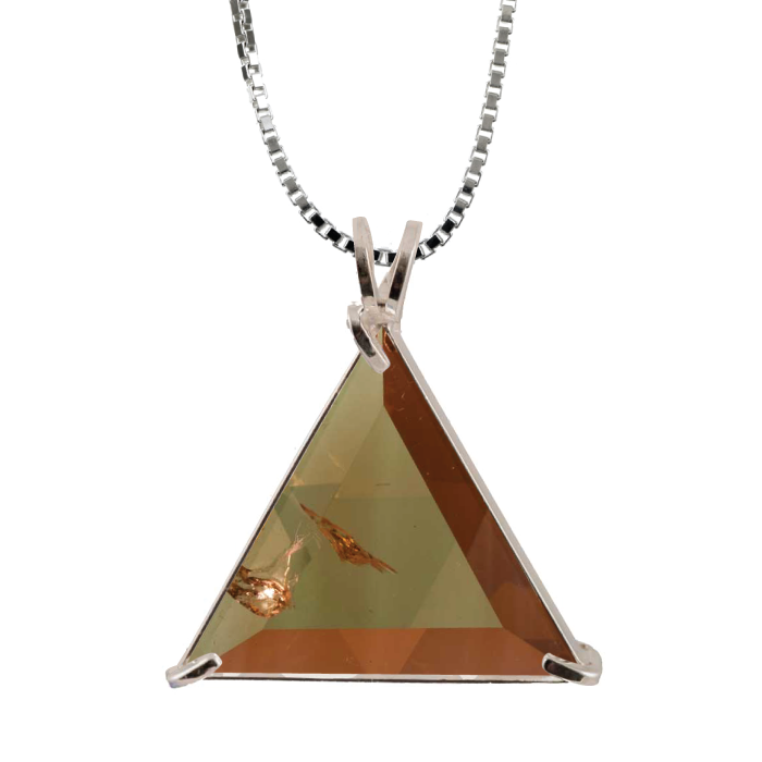 Citrine Star of David Chain Pendant Sacred Geometry Crystal Jewelry, Unisex, Sterling Silver, VOLTLIN