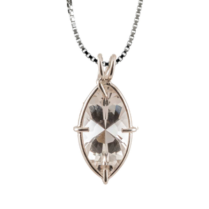 Quartz Infinite Eye Chain Pendant Sacred Geometry Crystal Jewelry, Unisex, Sterling Silver, VOLTLIN