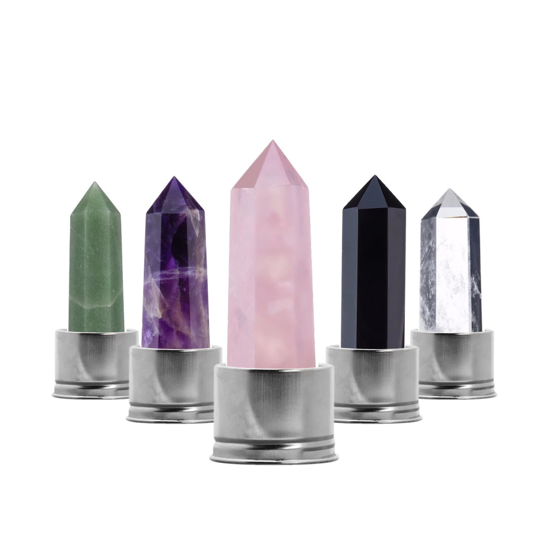 Crystal Point Gem-Pods for Crystal Water Bottles, Create Gem-Infused Elixirs, 18.5 oz., Glass & Stainless Steel, VOLTLIN