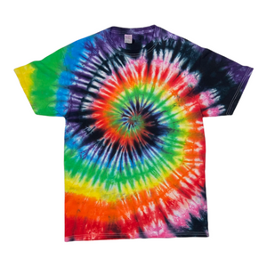 Black Rainbow Spiral Tie Dye Unisex T-Shirts