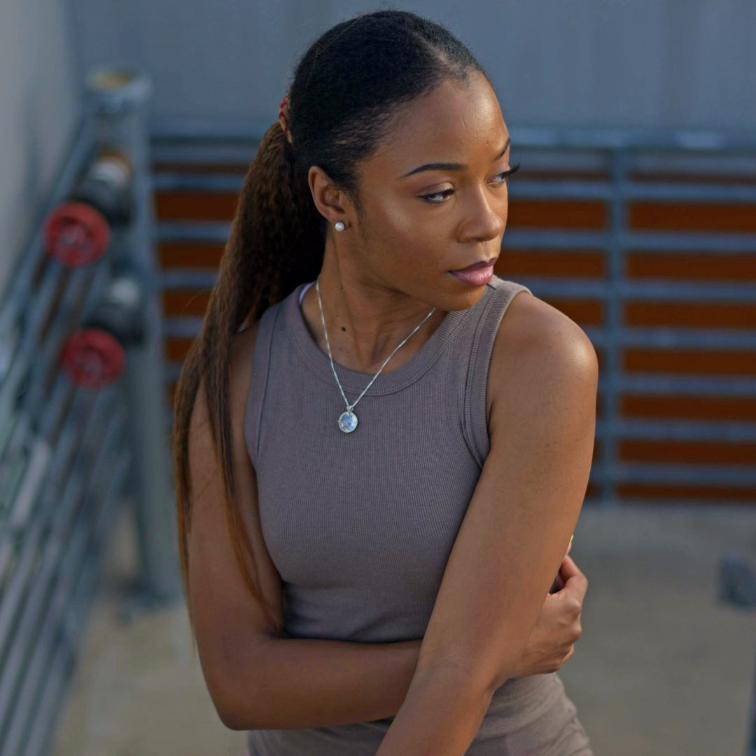 Angel Aura Quartz Radiant Heart Chain Pendant Sacred Geometry Crystal Jewelry, Unisex, Sterling Silver, VOLTLIN