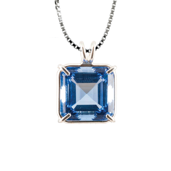 Siberian Blue Quartz Earth Heart Pendant – Sacred Geometry Crystal