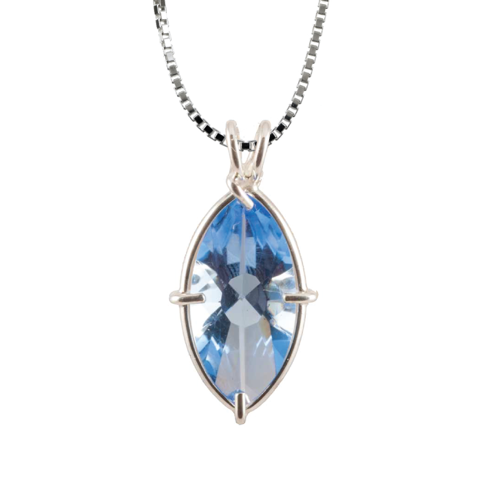 Siberian Blue Quartz Infinite Eye Pendant – Sacred Geometry