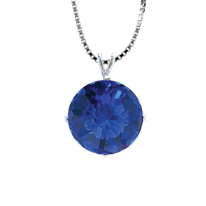 Siberian Blue Quartz Radiant Heart Chain Pendant Sacred Geometry Crystal Jewelry, Unisex, Sterling Silver, VOLTLIN