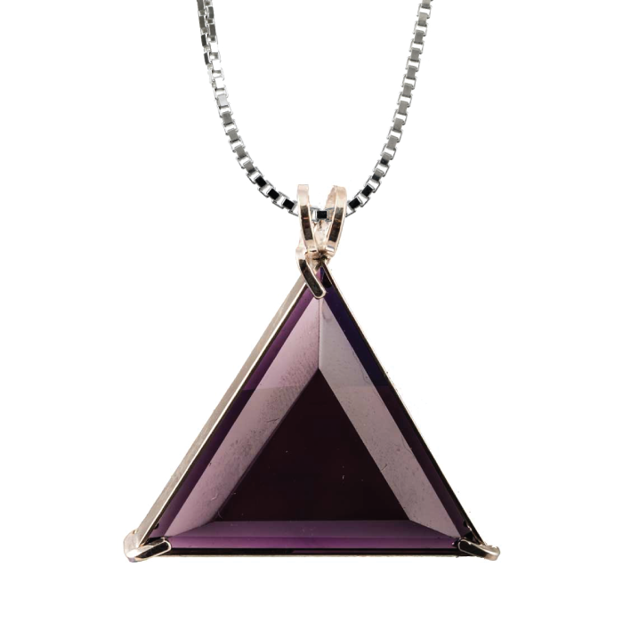 Siberian Purple Quartz Star of David Chain Pendant Sacred Geometry Crystal Jewelry, Unisex, Sterling Silver, VOLTLIN