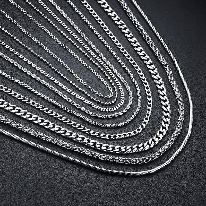 Stainless Steel Chains Sacred Geometry Crystal Jewelry, Unisex, Sterling Silver, VOLTLIN