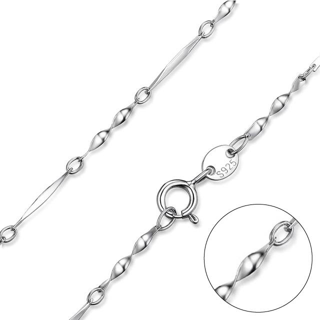 Sterling Silver Chains Sacred Geometry Crystal Jewelry, Unisex, Sterling Silver, VOLTLIN