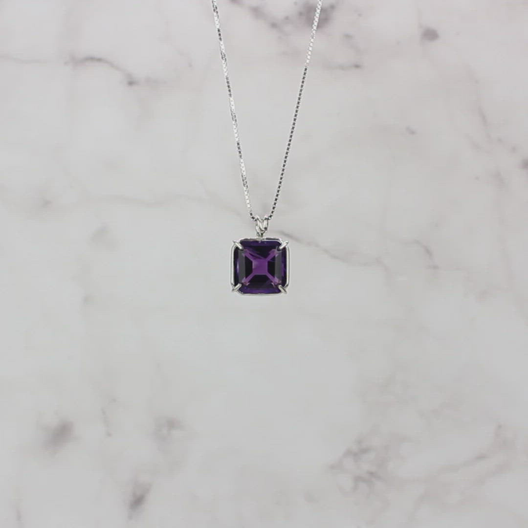 Amethyst Earth Heart Chain Pendant